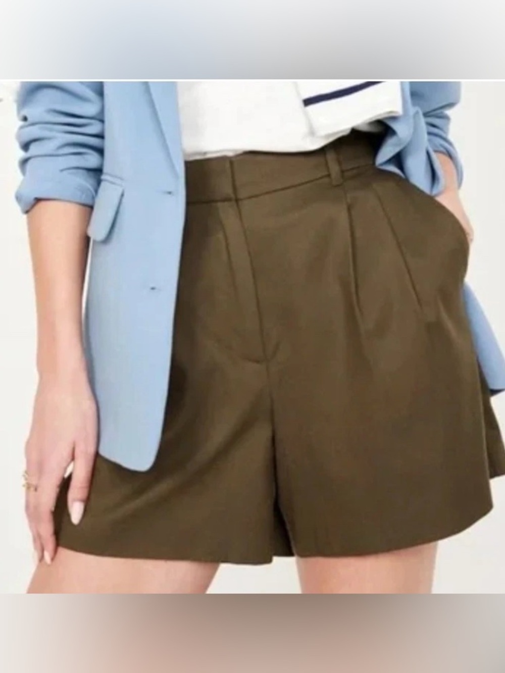 Old Navy Extra High Rise Olive Tailored Shorts